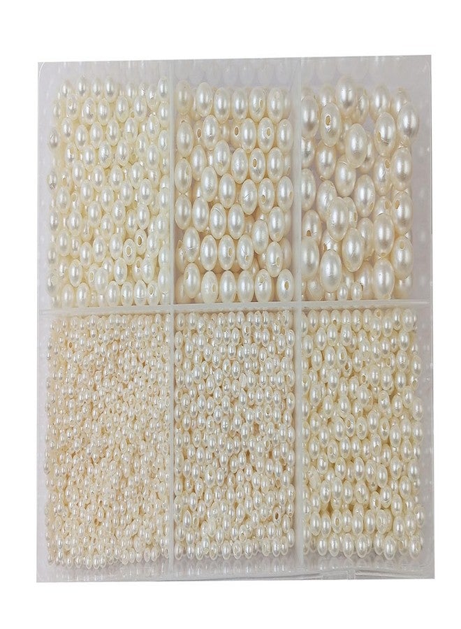 eshoppee 200 gm Pearl Plastic Beads Set of 6 for Jewellery Making kit Art and Crafts Materials for Necklace Bracelet Earring Making Materials DIY kit (3) - Image 2